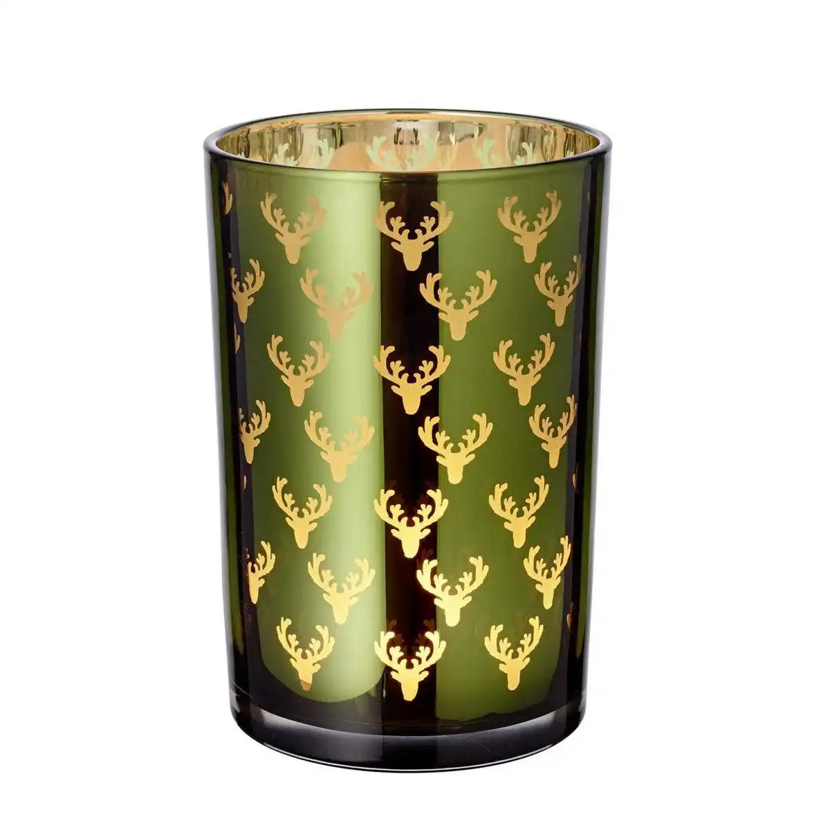 EDZARD Windlicht Dirk grün gold H 18 cm - HomeDesign Knaus