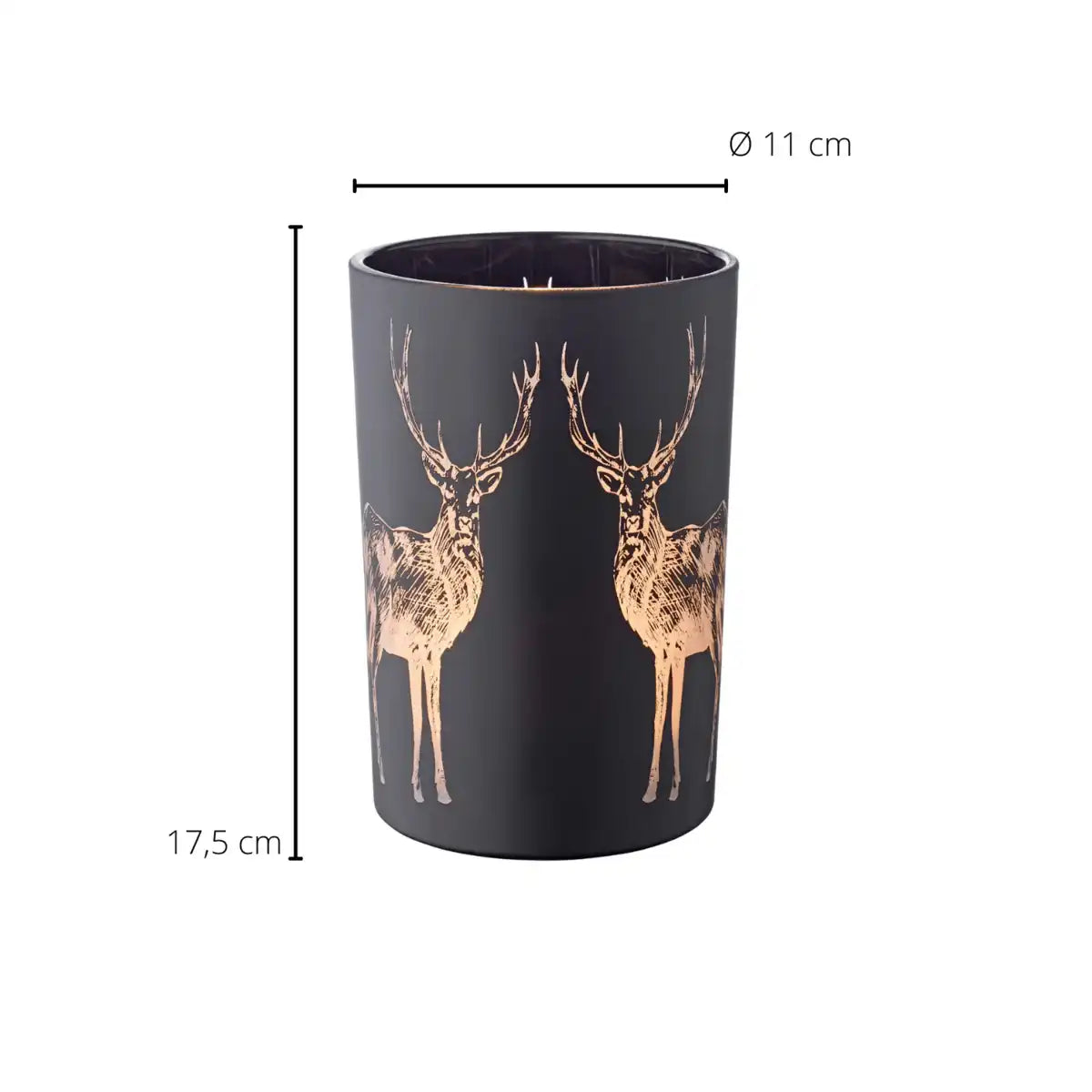 EDZARD Windlichtlicht Tiu H 18 cm matt-schwarz - HomeDesign Knaus