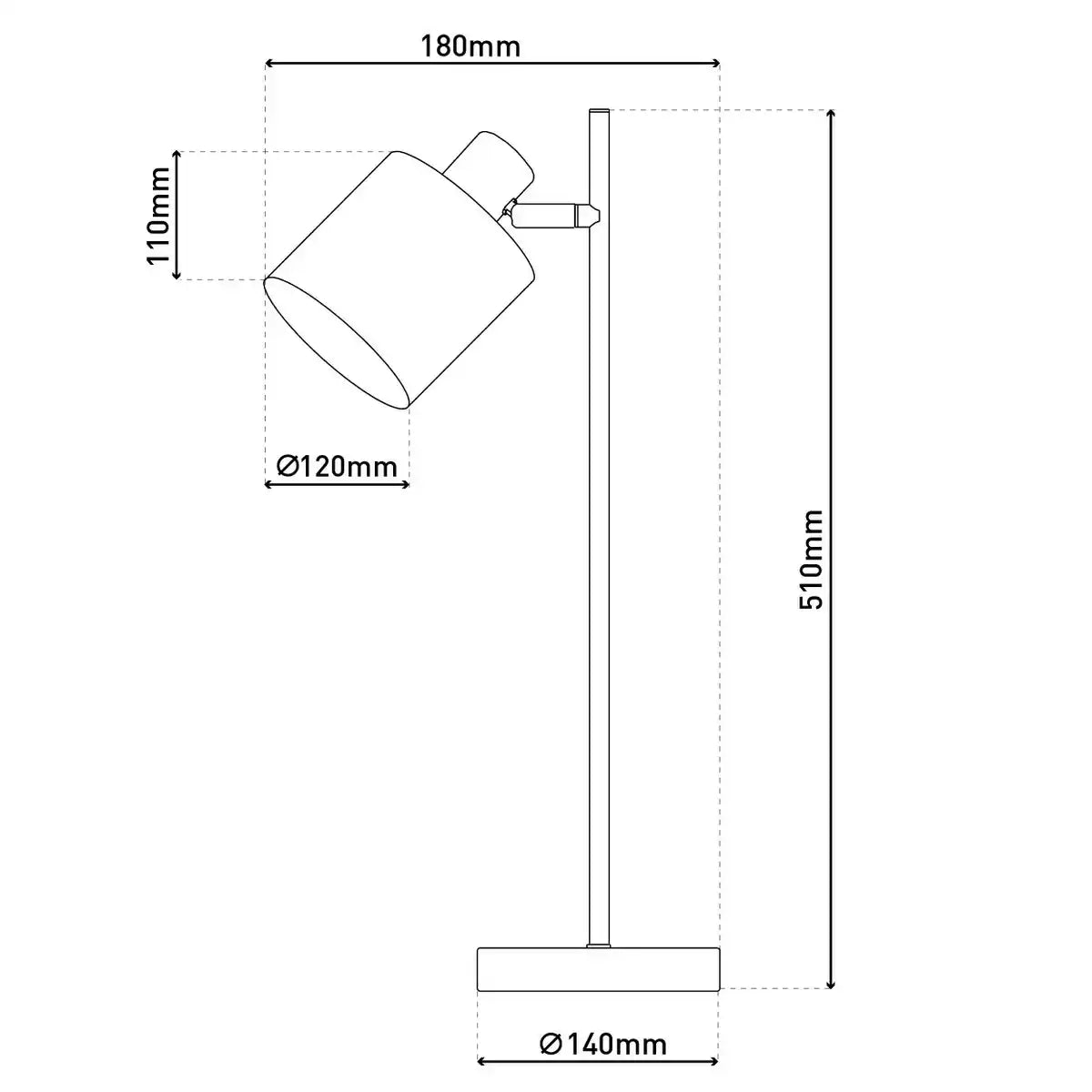 Tischleuchte "MARON" aus Metall satiniert-matt mit Stoffschirmen in Braun, mit E14-Fassung, Lampe für Wohnzimmer, Esszimmer, Flur und Büro, Tischlampe 51 cm hoch