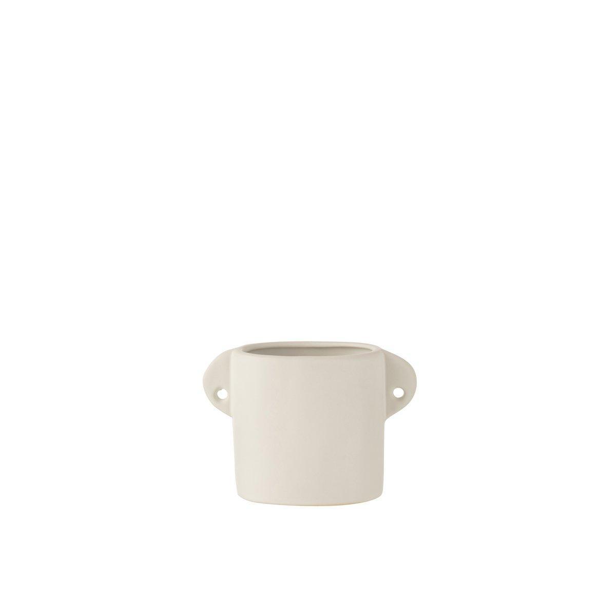 J-Line Blumentopf Renaissance - Keramik - Weiß - Ø 8,50 cm - 2 Stück