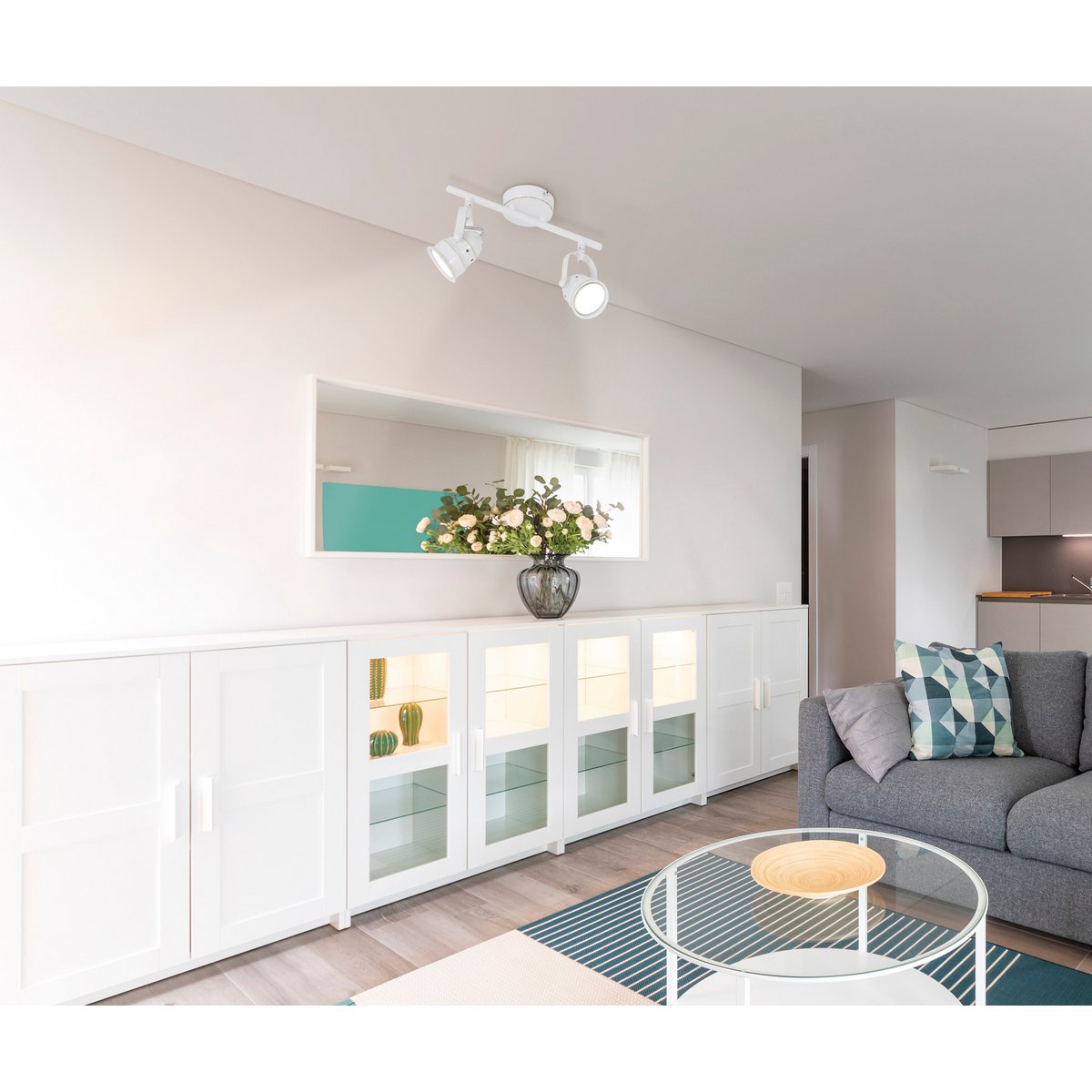 2er LED Deckenspot "SHABSPO" 2x GU10, max. 20W je Sockel, 30 cm lang