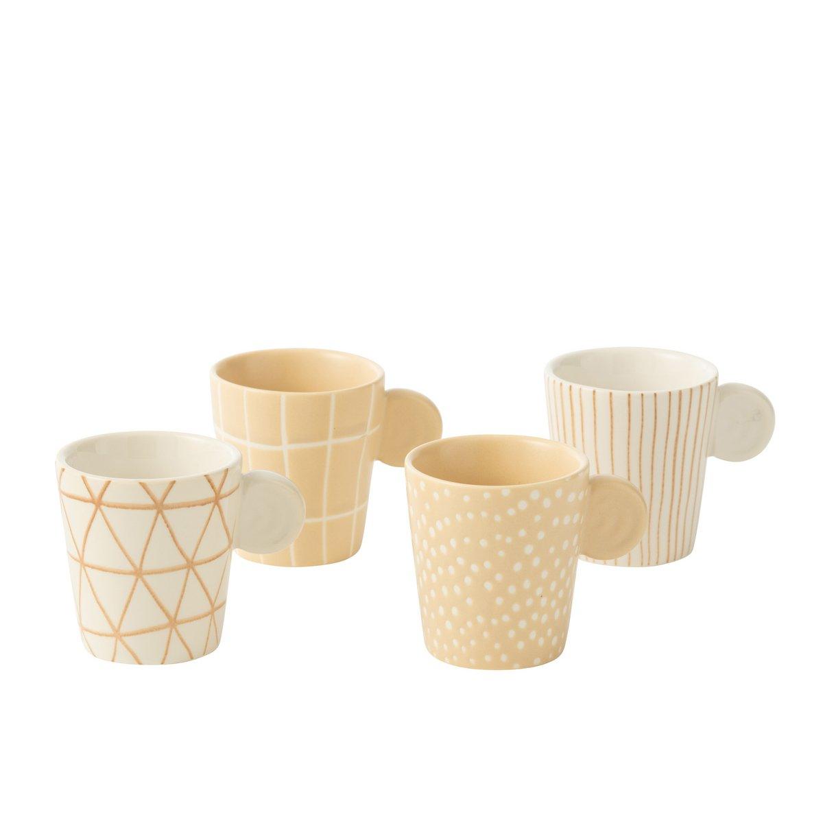 J-Line Box 4 Beutel Keramik Creme/Weiß