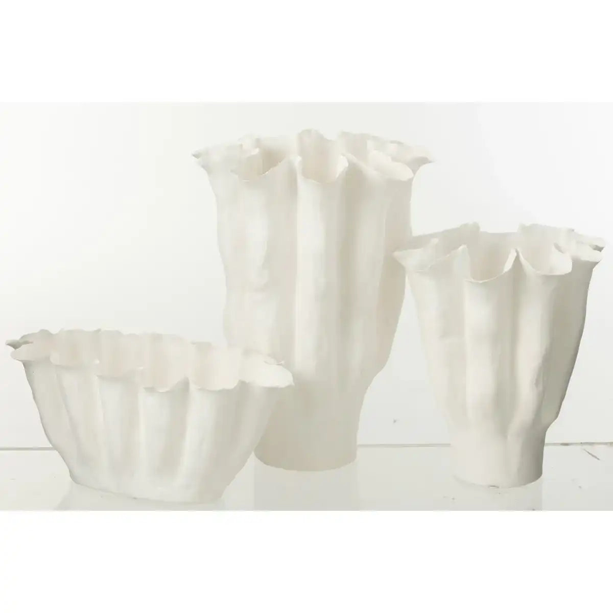 J -Line Vase Calyx - Keramik - Weiß - groß - 42 cm hoch