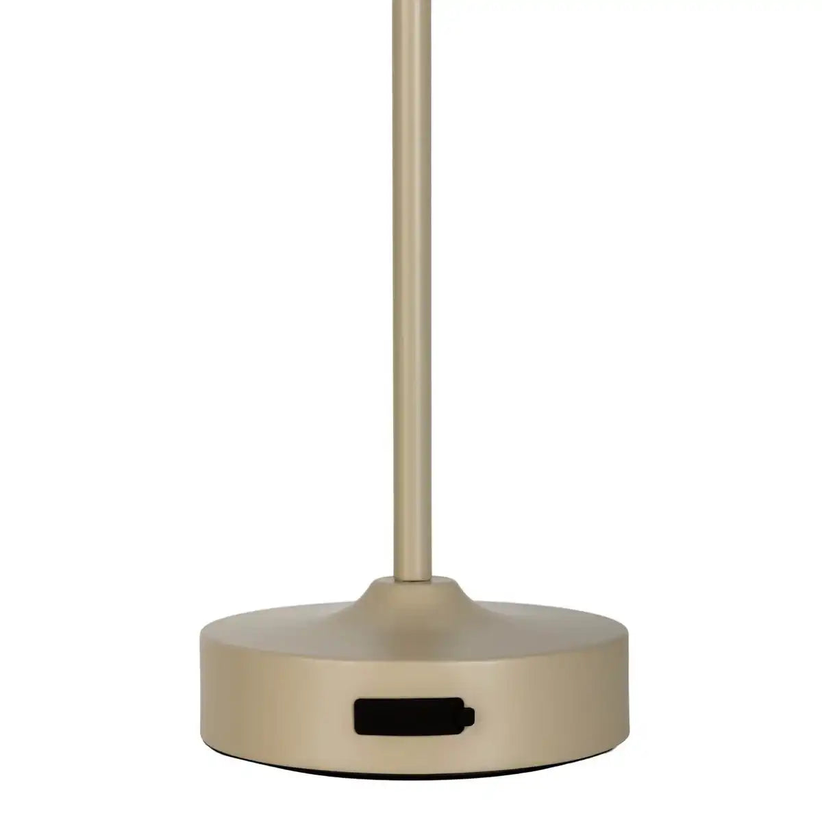 LED Akku-/ Tischleuchte "PINA" 30 cm hoch, aus Metall (beige) und Glas (weiß), integrierte LEDs, warmweiß