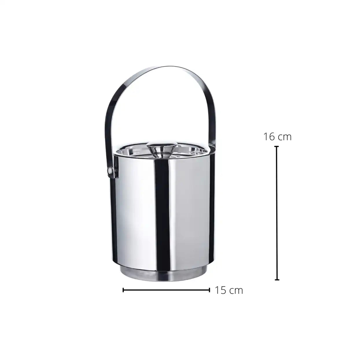 Eiseimer Seatlle (Höhe 16 cm) mit Deckel und Einsatz, Edelstahl hochglanzpoliert - HomeDesign Knaus