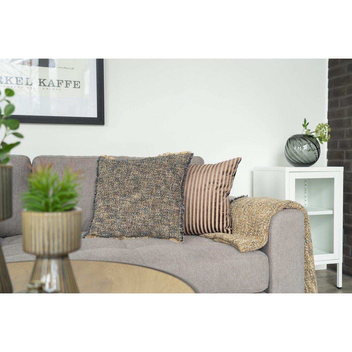 Ely Cushion - Kissen, Polyester, Baumwolle, blau/gelb, 45x45 cm - HomeDesign Knaus