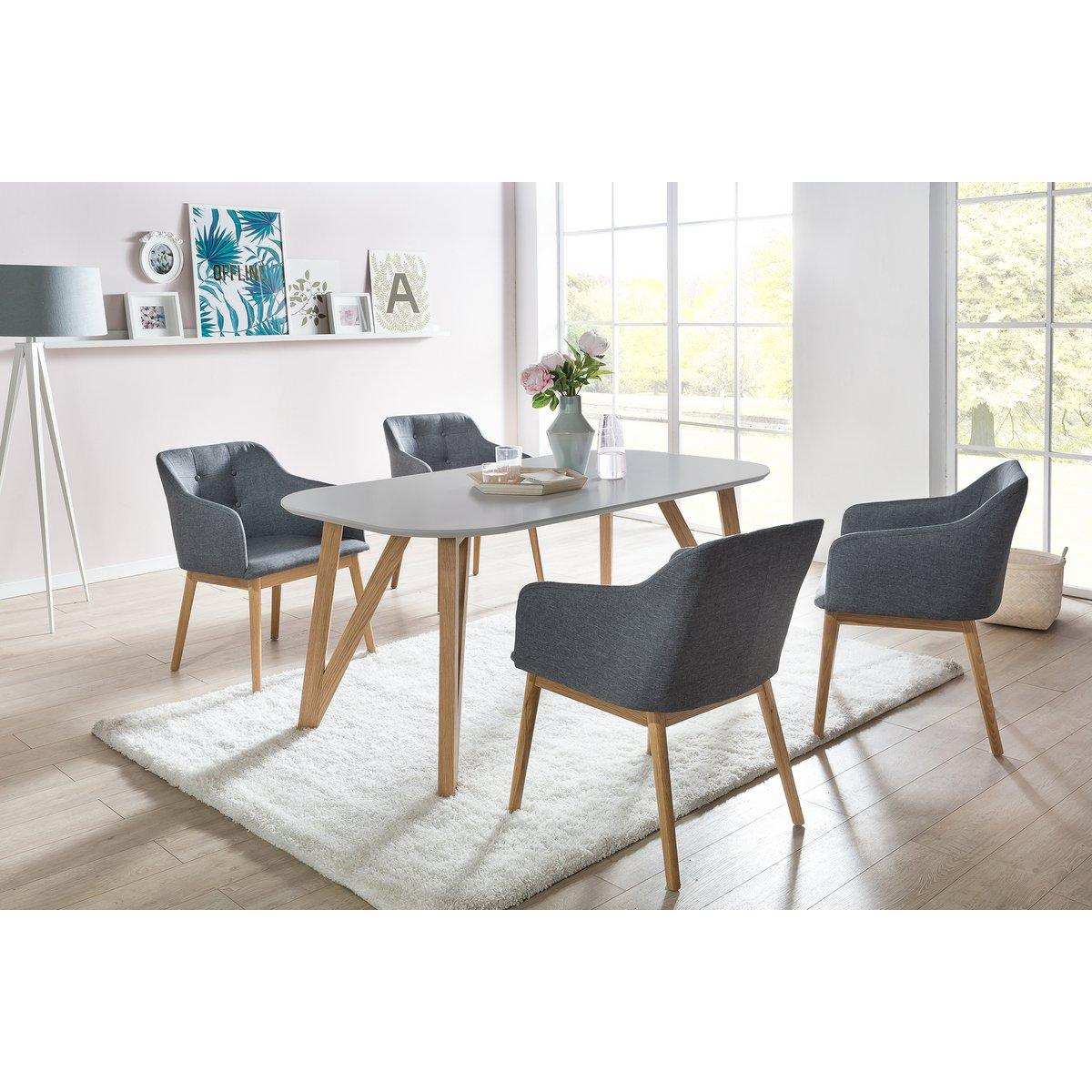 Esstisch 120x80x76 cm grau Eiche - HomeDesign Knaus