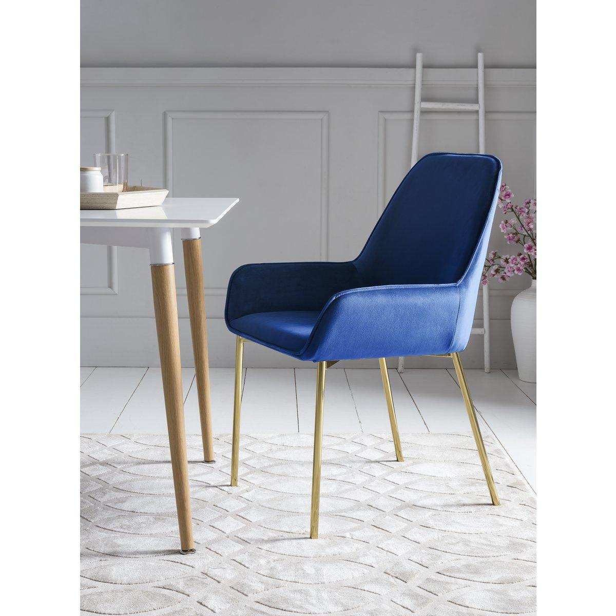 Esszimmerstuhl 2er Set blau Samt - HomeDesign Knaus