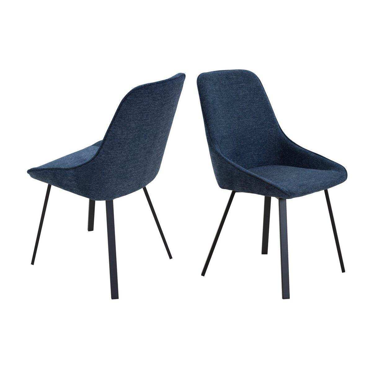 Esszimmerstuhl 2er Set Dunkelblau - HomeDesign Knaus