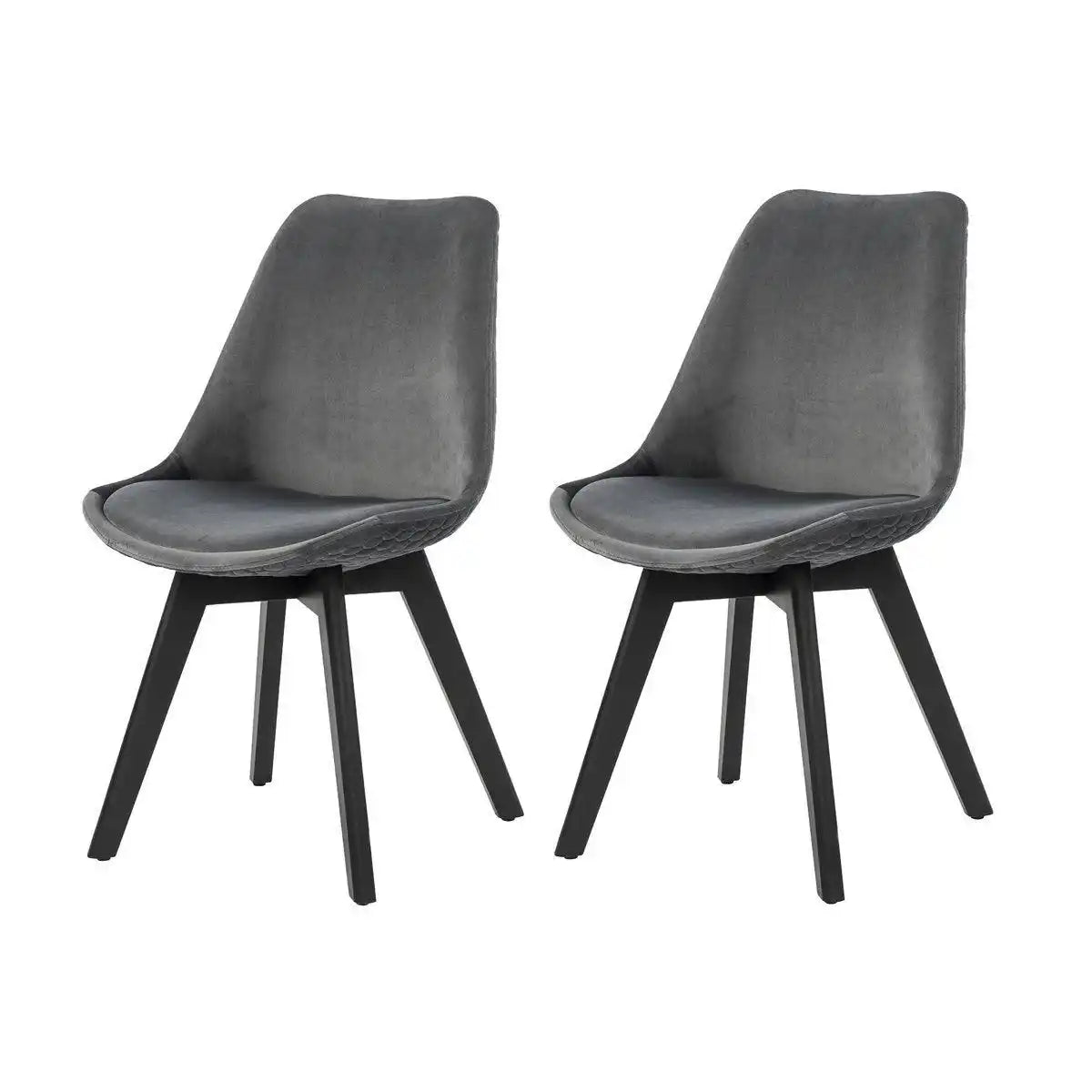 Esszimmerstuhl 2er Set grau Samt - HomeDesign Knaus