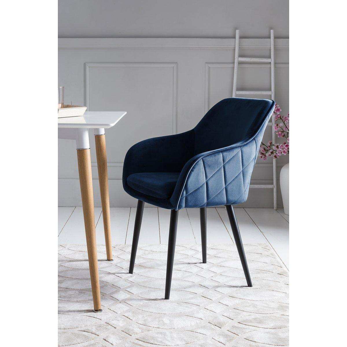 Esszimmerstuhl blau Samt - HomeDesign Knaus