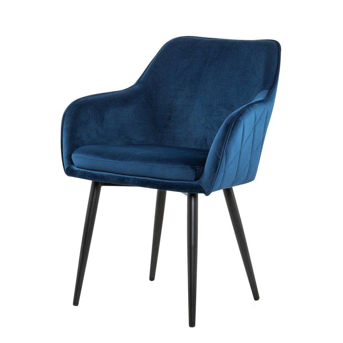 Esszimmerstuhl blau Samt - HomeDesign Knaus