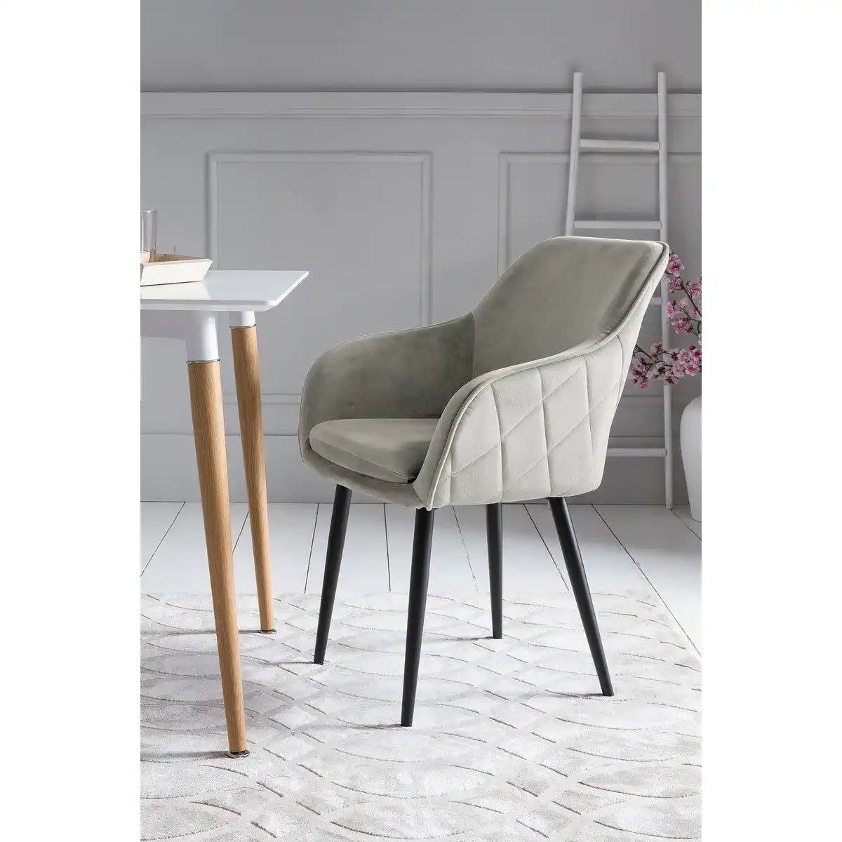 Esszimmerstuhl Creme Samt - HomeDesign Knaus