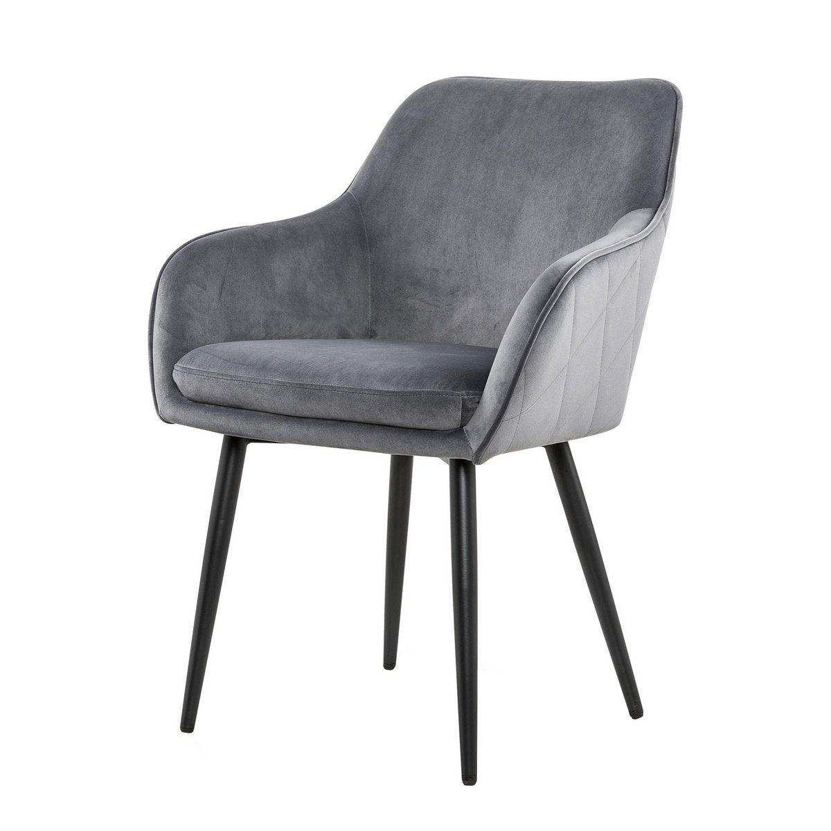Esszimmerstuhl grau Samt - HomeDesign Knaus