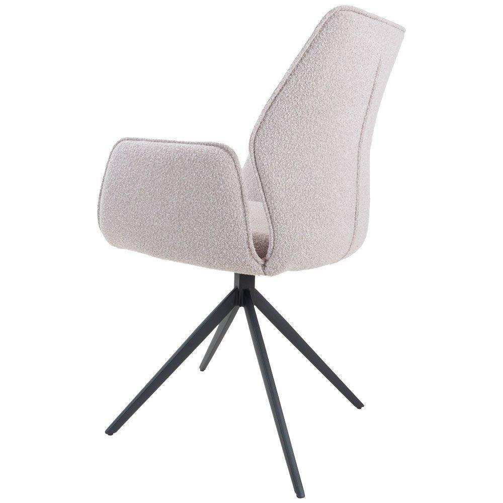 Esszimmerstuhl Miley – Bouclé – Natur - HomeDesign Knaus