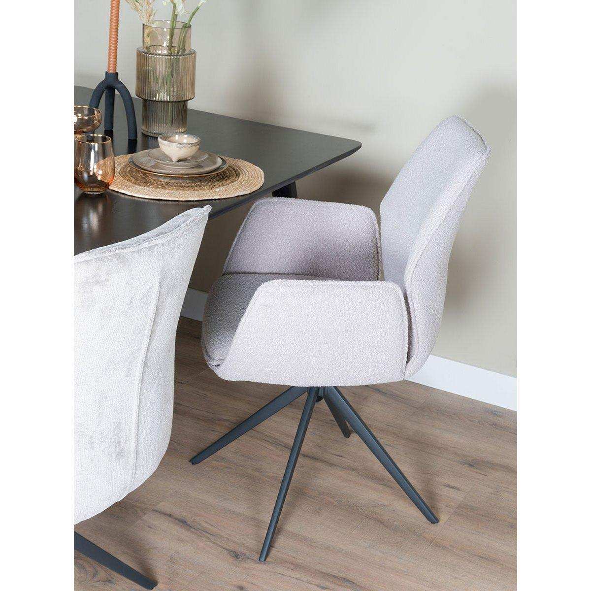 Esszimmerstuhl Miley – Bouclé – Natur - HomeDesign Knaus