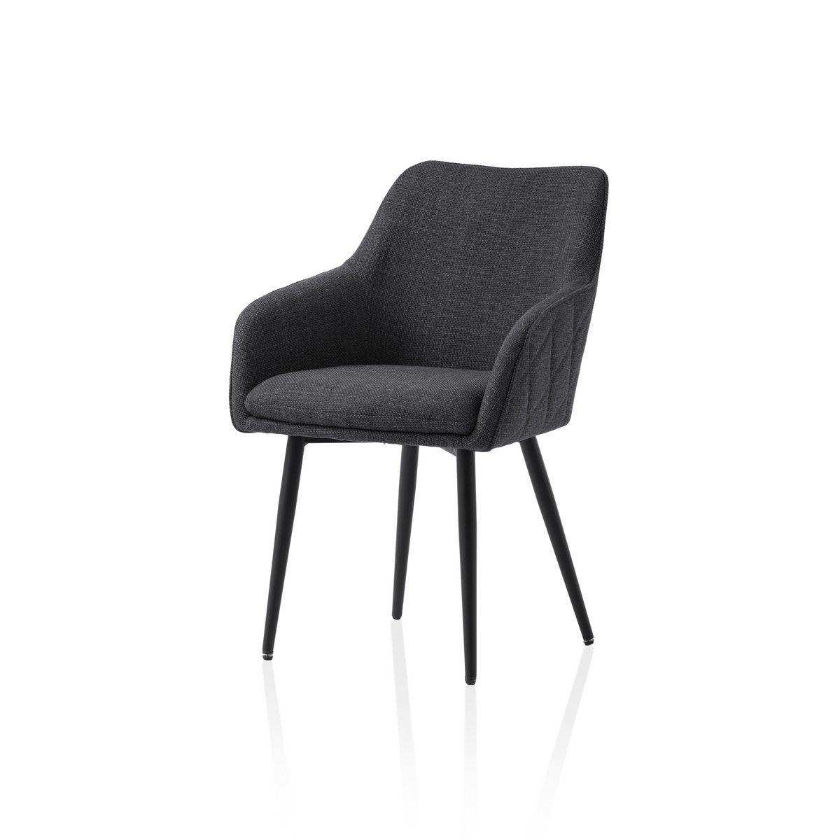 Esszimmerstuhl Strukturstoff Anthrazit - HomeDesign Knaus