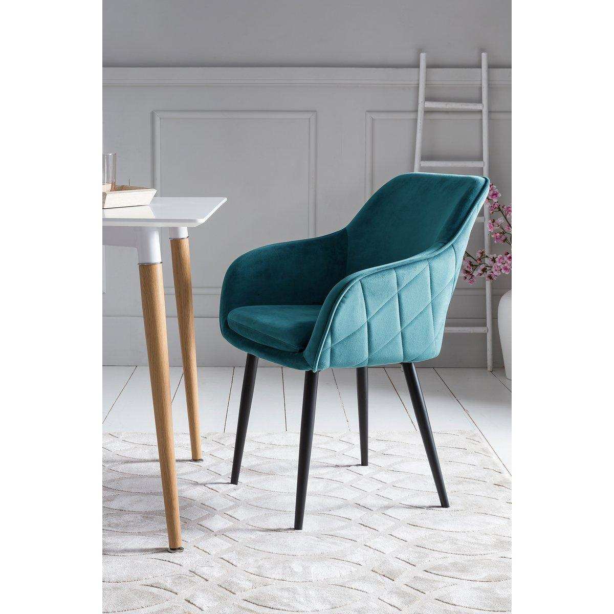Esszimmerstuhl türkis Samt - HomeDesign Knaus