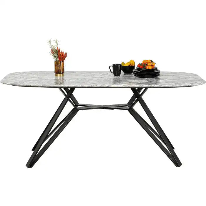 Esszimmertisch Esstisch Okinawa Stahl pulverbeschichtet Granit 180x90cm - HomeDesign Knaus
