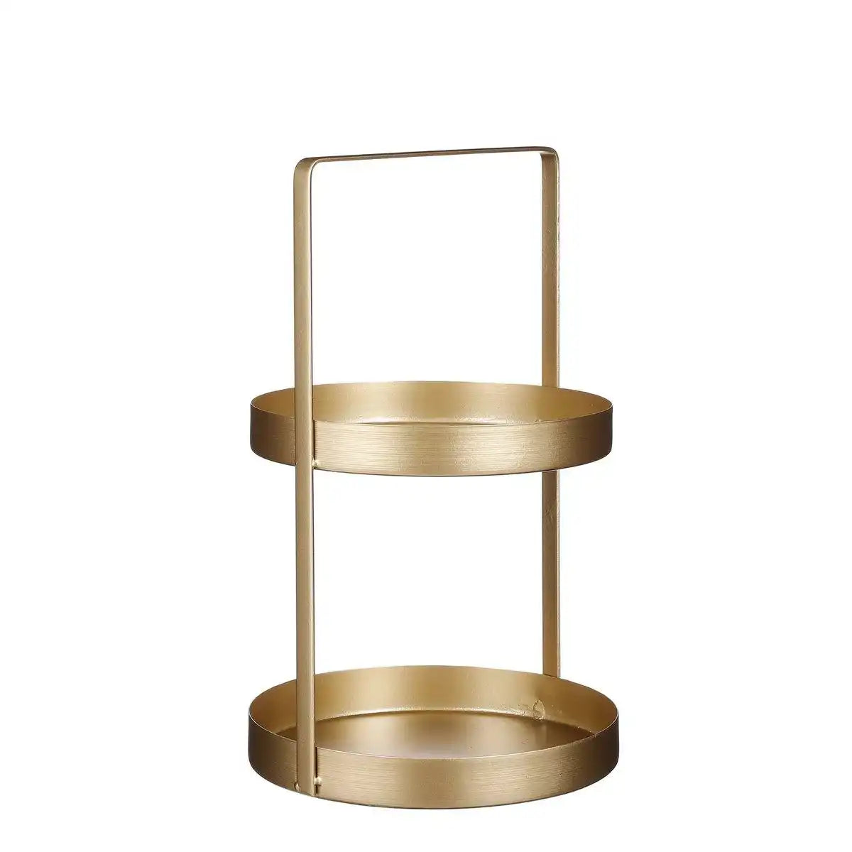 Etagere 2-stöckig – H41 x Ø25 cm – Metall – Gold - HomeDesign Knaus