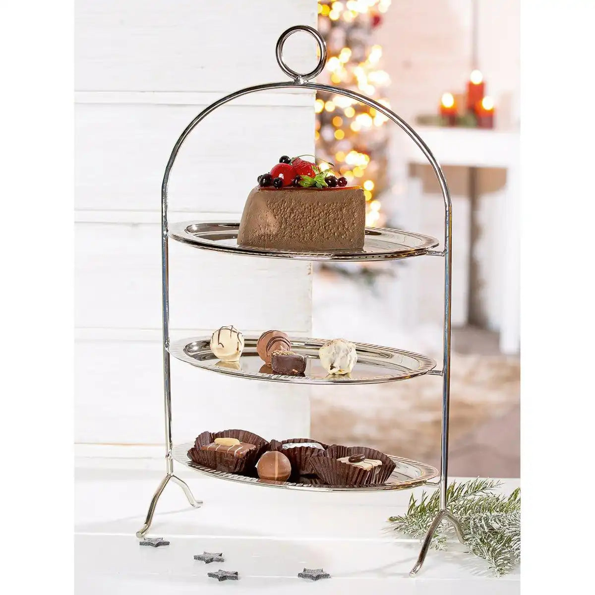 Etagere Nova, silberfarben H.42,5 cm - HomeDesign Knaus