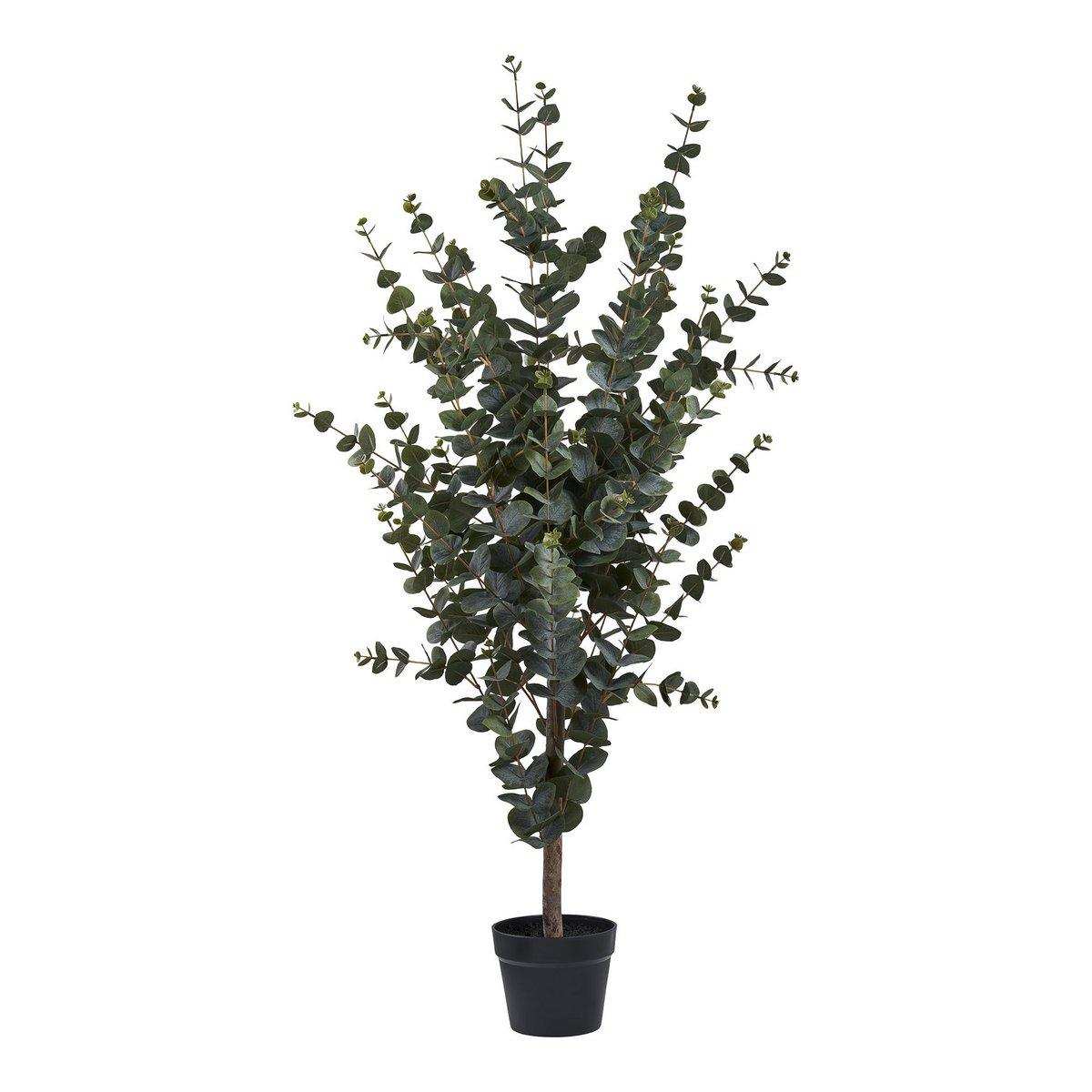 Eukalyptusbaum – Grün, PE-Kunststoff, Polyester, Draht, Zement, 120 cm - HomeDesign Knaus