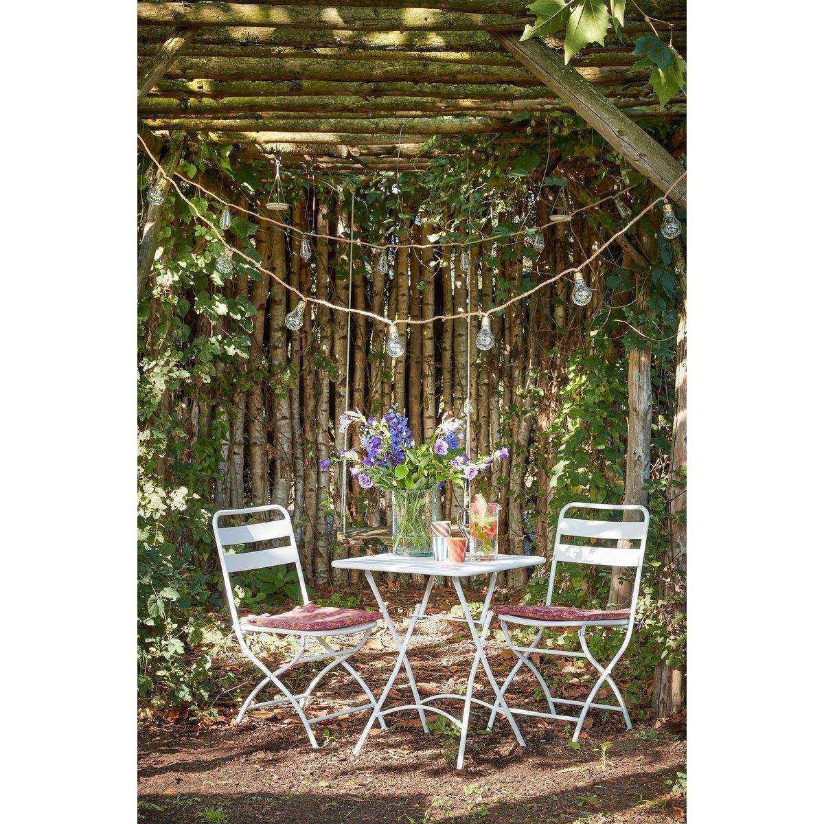 Evita Bistro-Set – 3-teilig – Metall – Weiß - HomeDesign Knaus