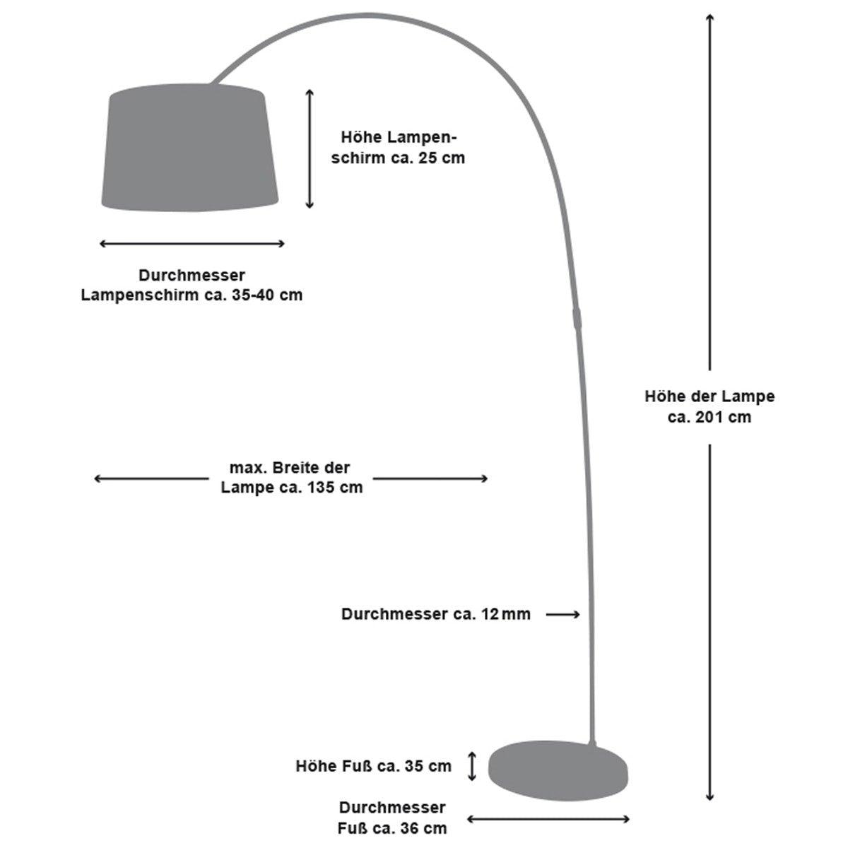 Bogenlampe 205 cm weiß - HomeDesign Knaus