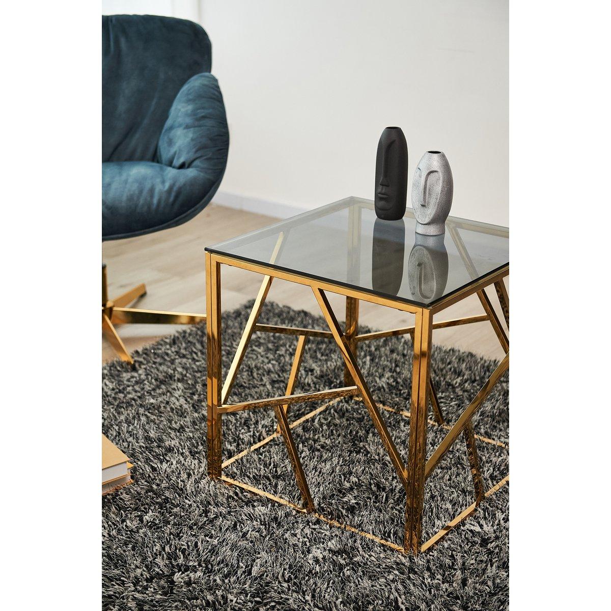 Beistelltisch gold/grau 55x55 cm - HomeDesign Knaus