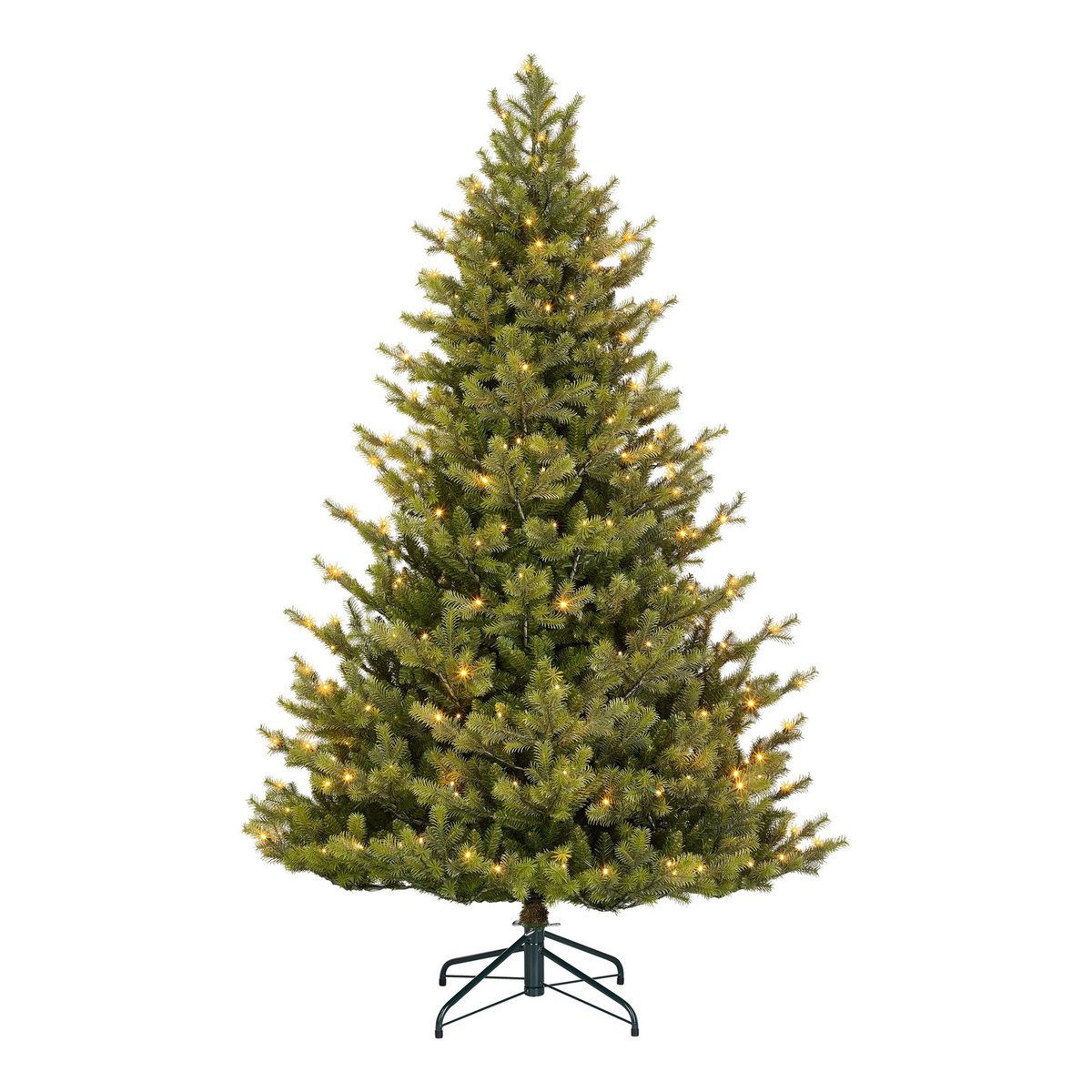 Künstlicher Weihnachtsbaum mit LED-Beleuchtung – H215 x Ø142 cm – Grün