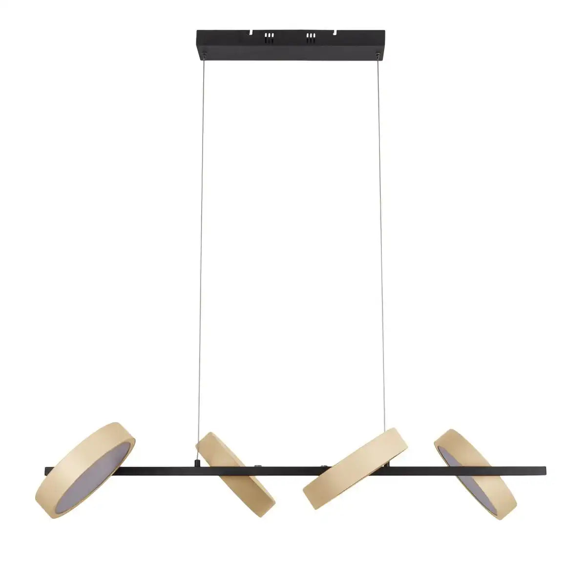 LED Pendelleuchte "TESSA" almond, 150 cm hoch, 110 cm lang, aus Metall in frosted Almond (Pantone 481 C) und Schwarz und weißem Kunststoff