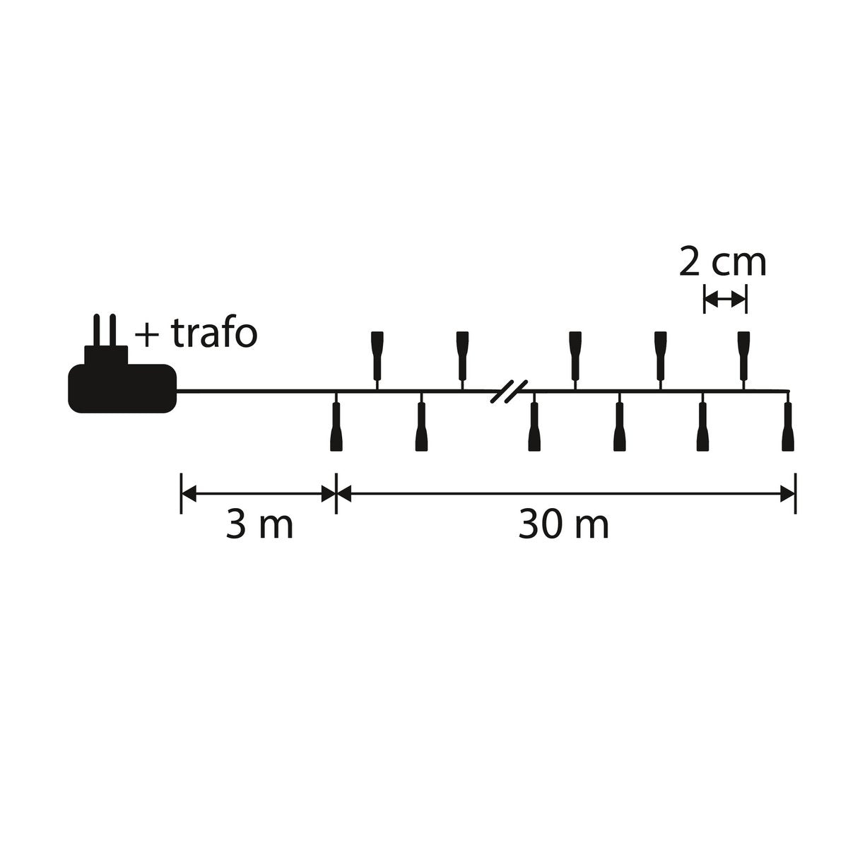 Schlangen-Weihnachtsbaumbeleuchtung mit 1500 LED-Lichtern – L3000 cm – Mehrfarbig