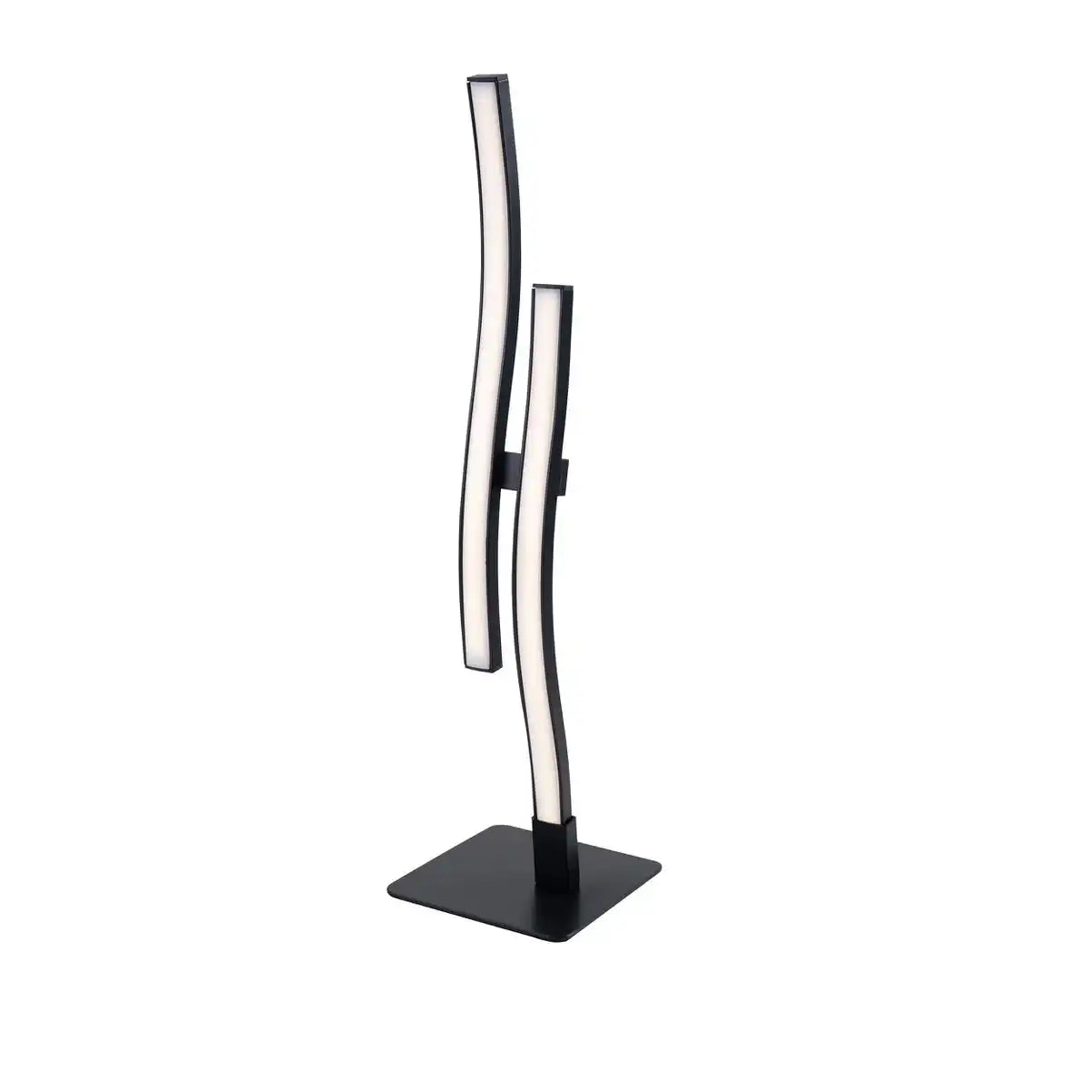 LED Tischleuchte "Onda", Tischlampe aus Metall und Kunststoff in Schwarz, mit fest verbauten LEDs, Beleuchtung für Wohnzimmer, Büro oder Nachttisch 44 cm hoch