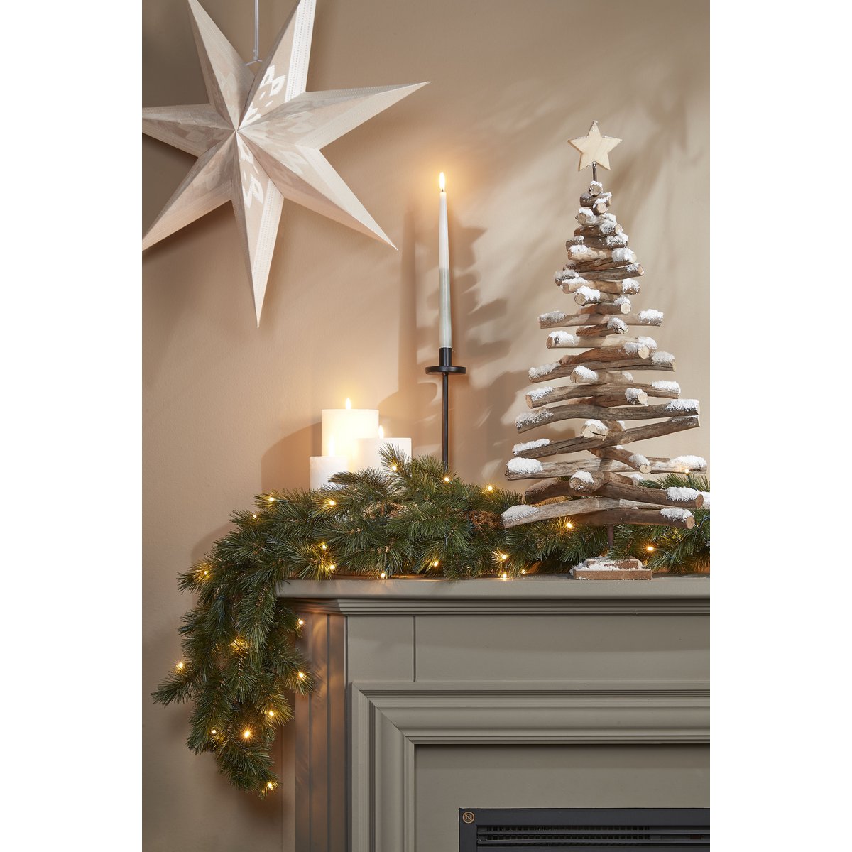 Weihnachten Girlande mit LED-Beleuchtung - L180 cm - Grün