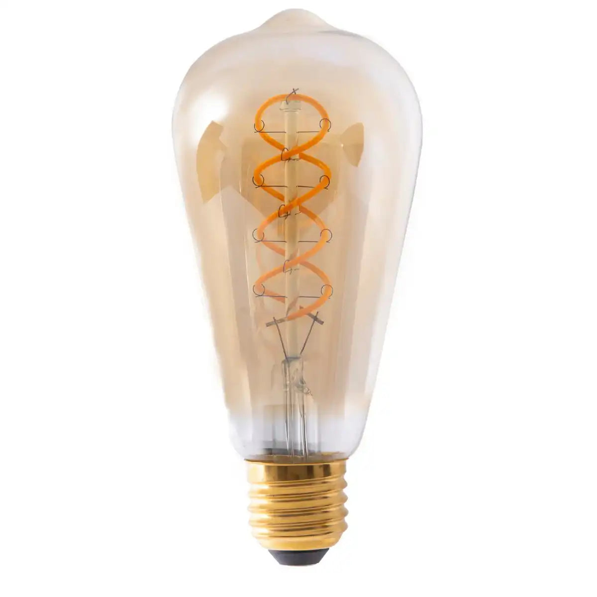 LED Leuchtmittel "DILLY" 3er-Set E27-Fassung, 4 Watt, Ø 6,4cm, aus Metall und Glas, amber