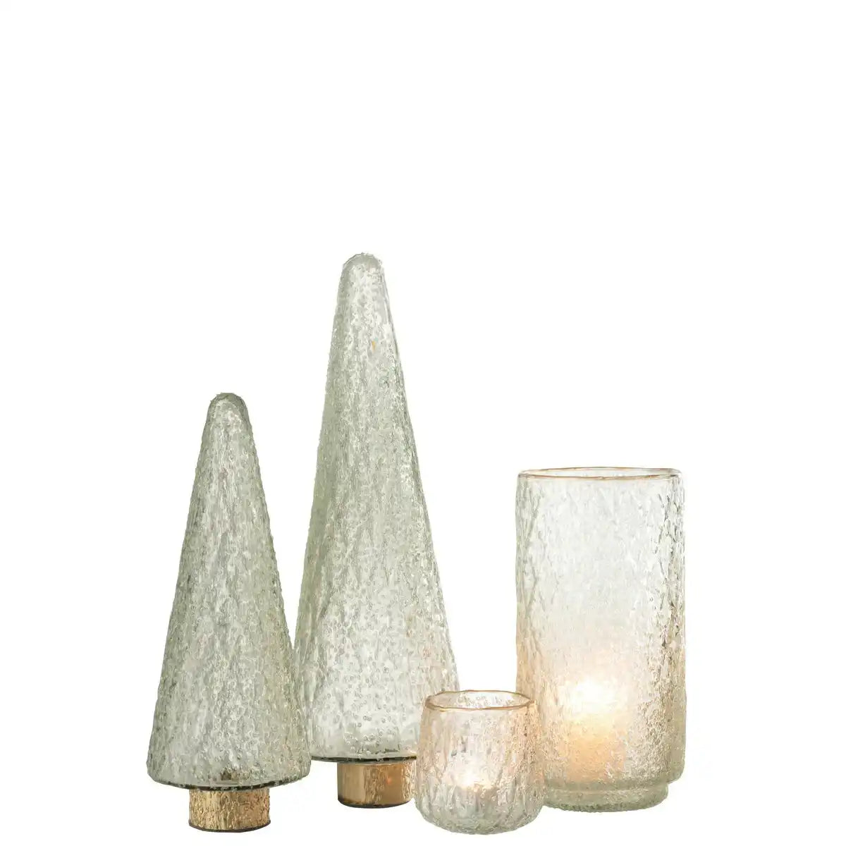 J-Line Dekoration Weihnachtsbaumsockel – Glas – transparent – groß