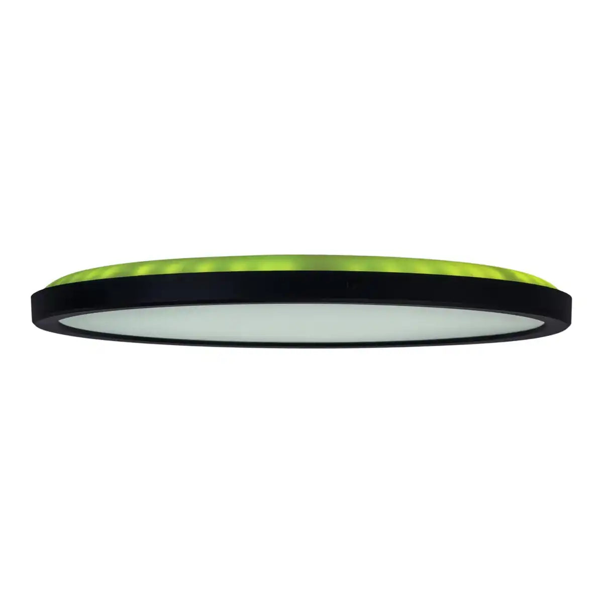 Die LED Deckenleuchte "CARLO" mit RGB-Backlight, Ø von 29,3 cm, klassisch-moderne Deckenleuchte aus schwarzem/weißem Kunststoff mit vielen Funktionen, z.B. Farbwechsler