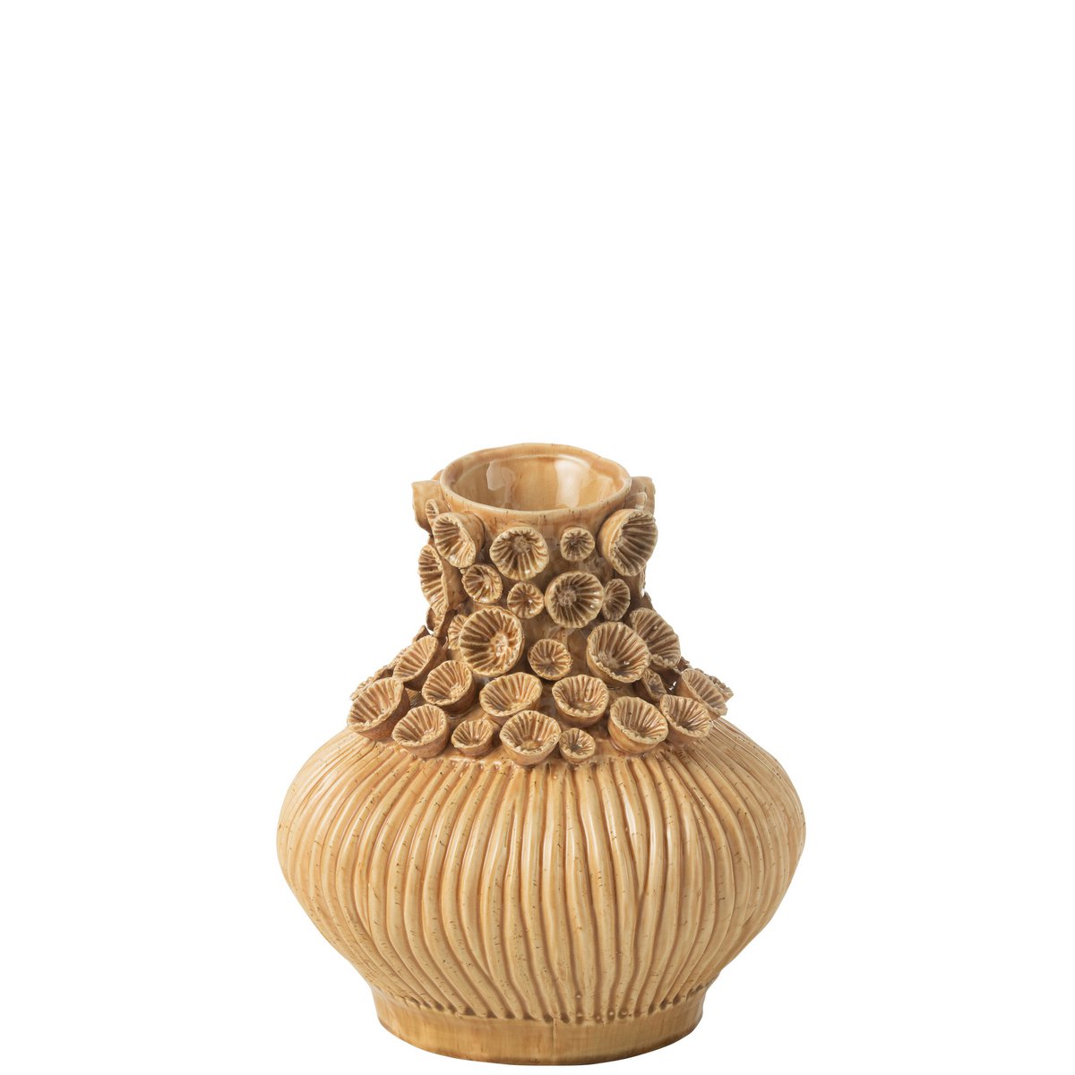 J -Line Vase Gourd Koraal - Keramik - Oker - Ø 32 cm