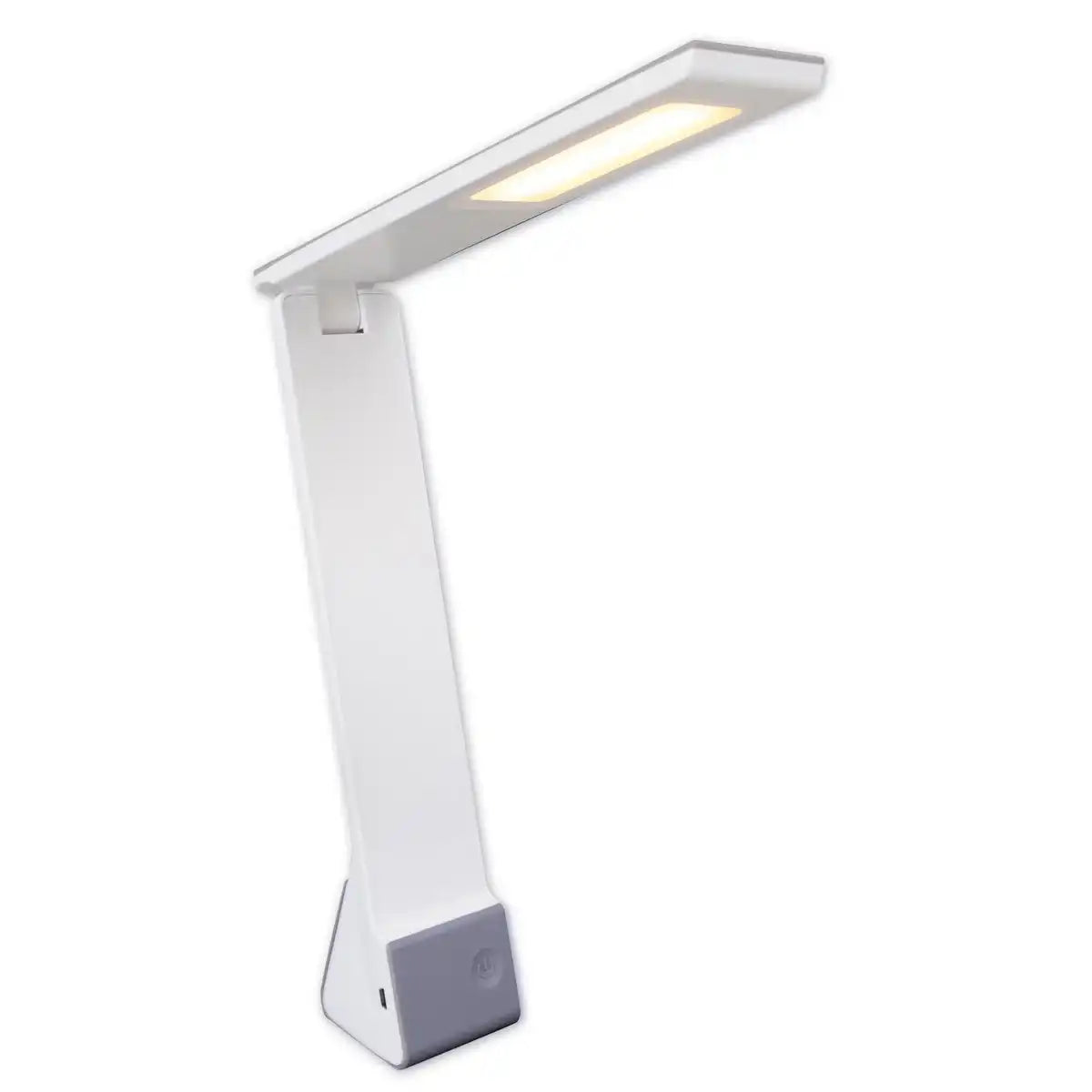 LED Akku-Tischleuchte "ULF" grau, aus Metall und Kunststoff in Grau und weiß, mit fest verbauten LEDs, 26 cm hoch, Lichtfarbe in 3 Stufen einstellbar