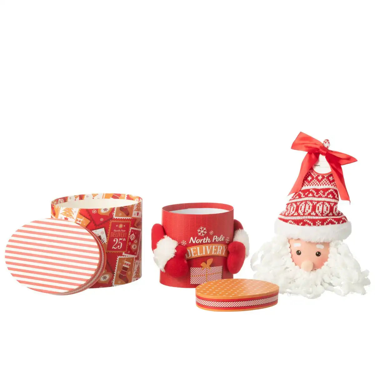 J-Line Vorratsdose Geschenkbox Papier Rot