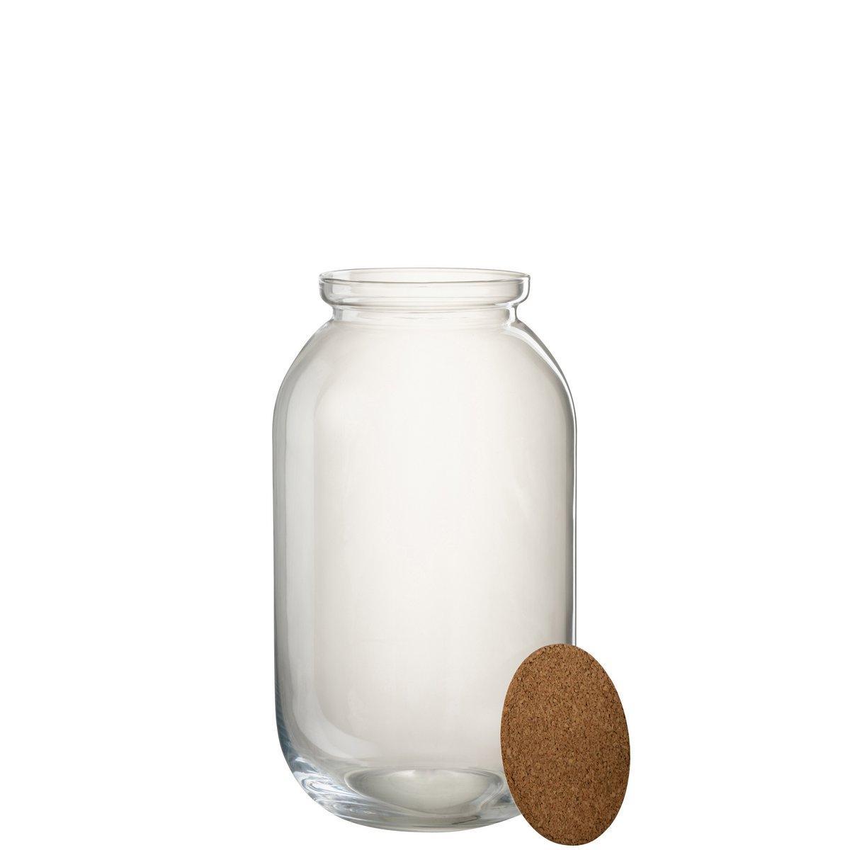 J-Line Pot Roxy Deko Glas/Kork Transparent Groß