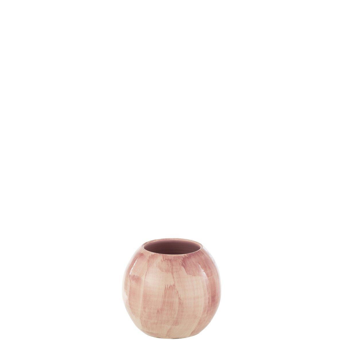 J-Line Blumentopf Handbemalt – Keramik – Rosa – klein