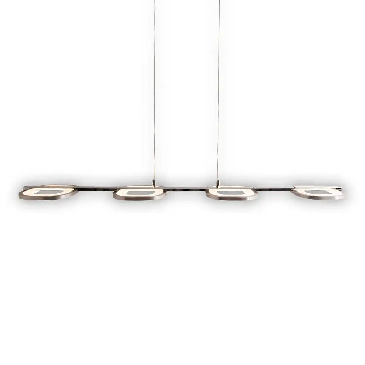 LED Pendelleuchte "BEAM" aus Metall und Kunststoff in Stahl-blank, mit integrierter LED