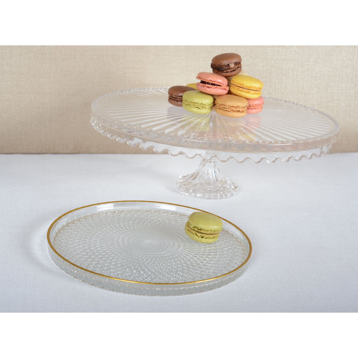 MITTLERE STEHENDE TORTENFORM AUS GLAS 32X32X17CM