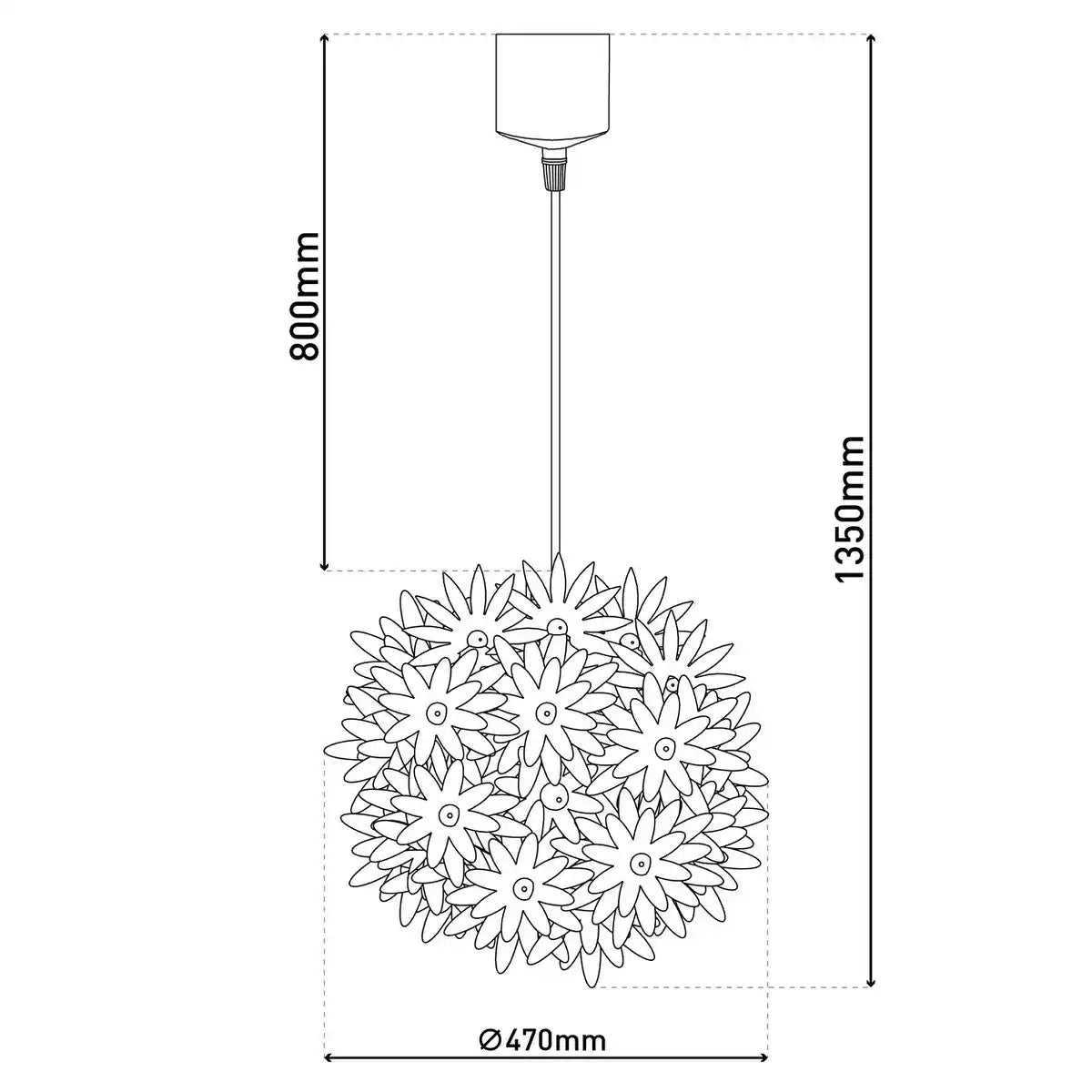 Pendelleuchte "Lotus" verspielte Hängelampe aus weißem Kunststoff, mit fest verbauten LEDs und einem Øvon ca. 47 cm