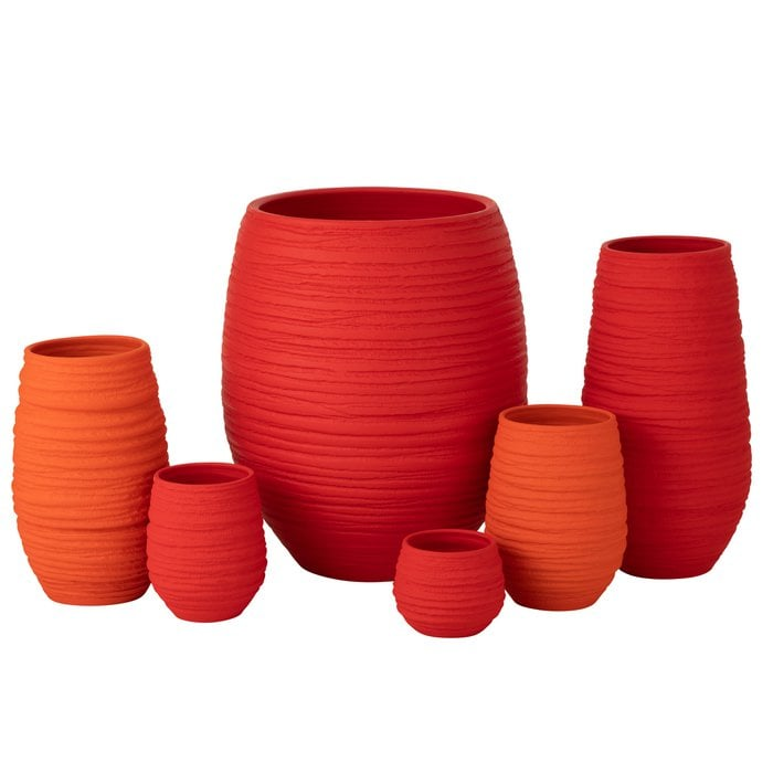 Designer Keramik Blumenvase Blumentopf Fiesta Rot Handgefertigt