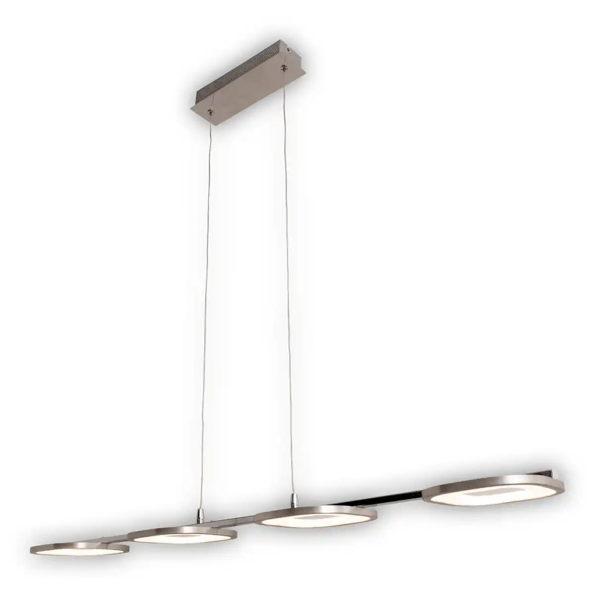 LED Pendelleuchte "BEAM" aus Metall und Kunststoff in Stahl-blank, mit integrierter LED