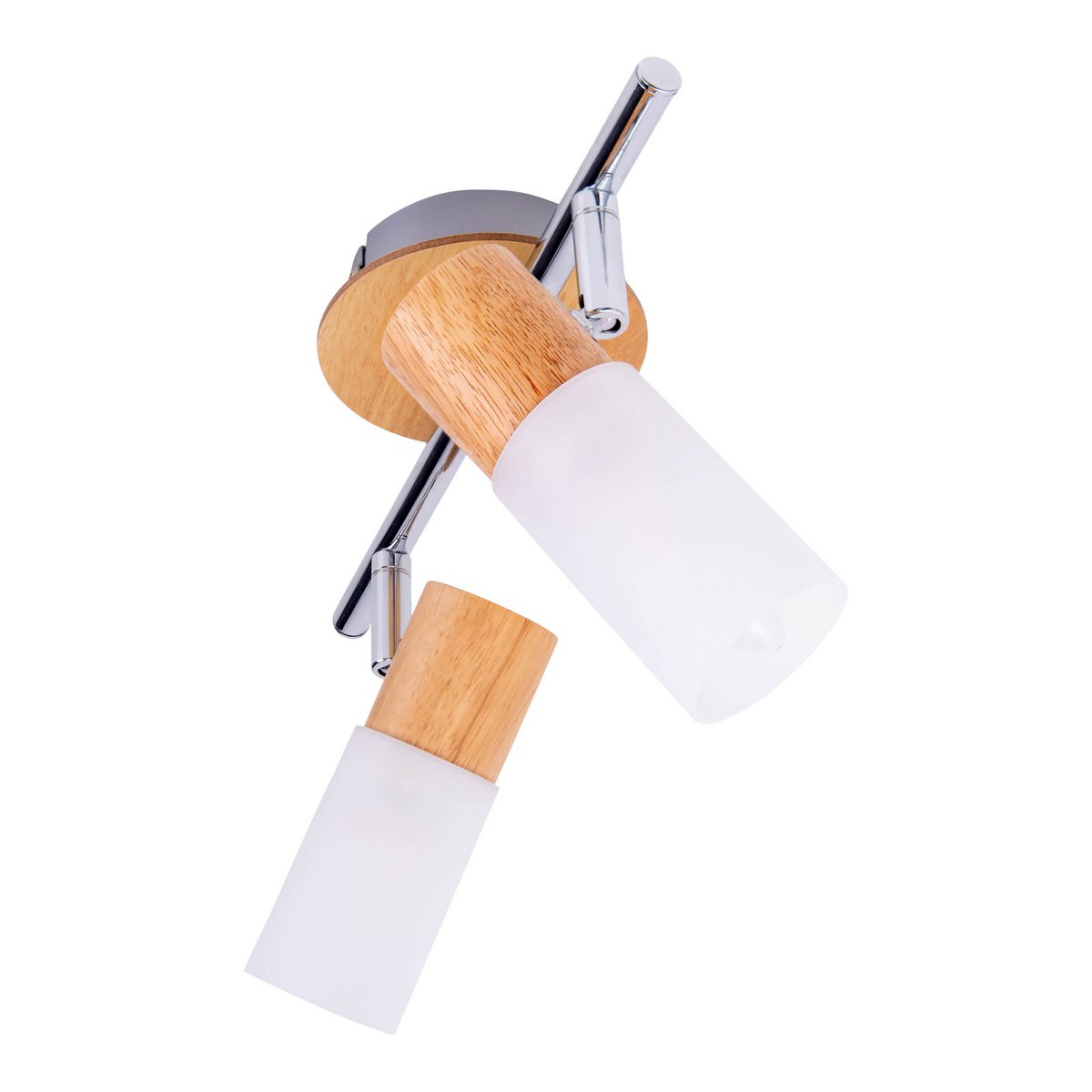 2er Wand- Deckenspot "TODTNAU", Metall, Holz und Kunststoff, E14, 39 cm lang