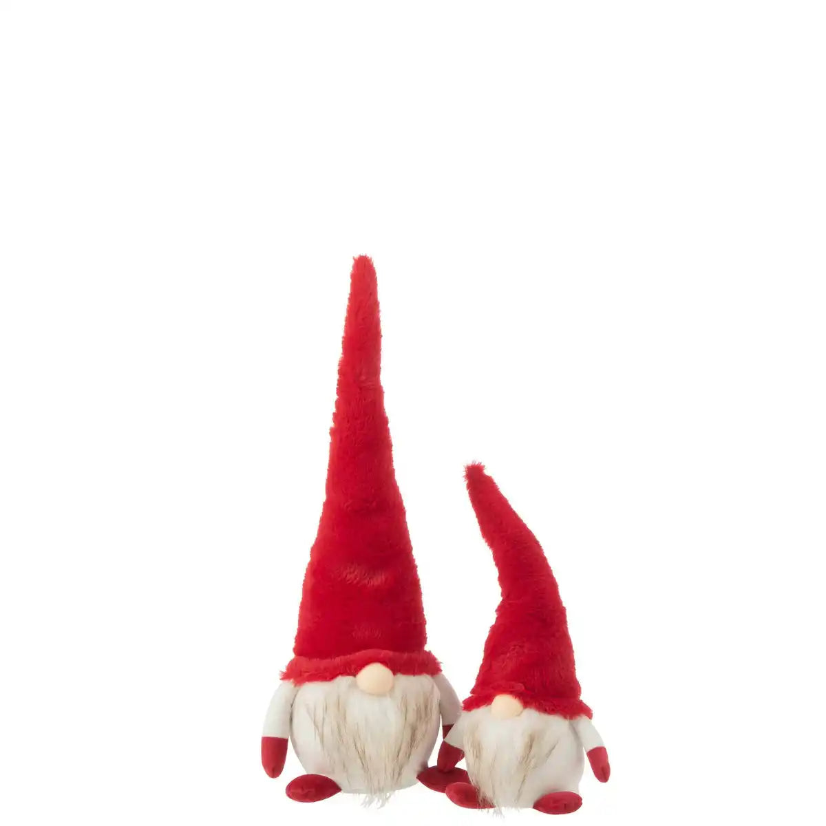J-Line Gnome+Led Textil Rot/Weiß Groß