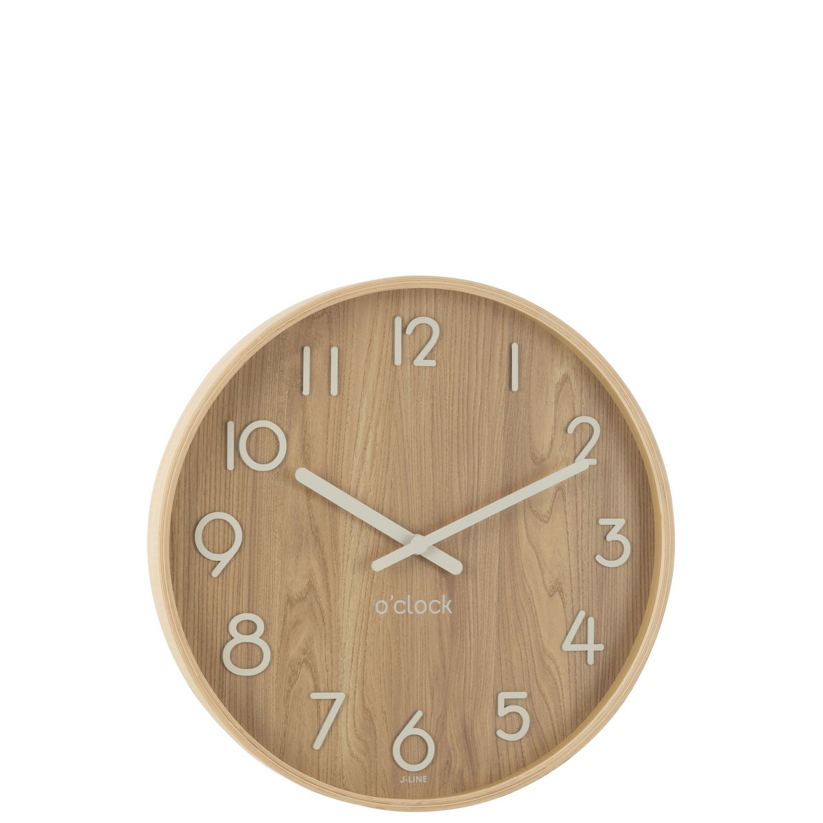 J-Line Wanduhr Sperrholz/MDF Natur Klein